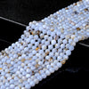 Natural Chalcedony Blue Lace Agate Gemstone Grade A Micro Faceted Round 4MM 5MM 6MM Loose Beads 15 inch Full Strand (P95)