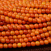 6MM Orange Turquoise Gemstone Round Loose Beads (P81)