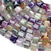 Natural Rainbow Fluorite Gemstone 10X6MM Faceted Cylinder Wheel Tube Loose Beads (D416)