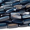 Dark Blue Mother of Pearl Shell MOP Gemstone 8X22MM Rectangle Tube Loose Beads (D434)
