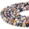 Natural Tiffany Stone Purple Fluorite in White Opal Gemstone Grade A 4MM Micro Faceted Round Loose Beads 15 inch Full Strand (80018258-P100)