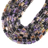 Natural Charoite Gemstone Faceted Cylinder Round Tube 12X8MM Loose Beads (D663 )