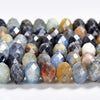 Natural Blue Kyanite Gemstone Grade A Micro Faceted Rondelle 7X5MM Loose Beads (P115)