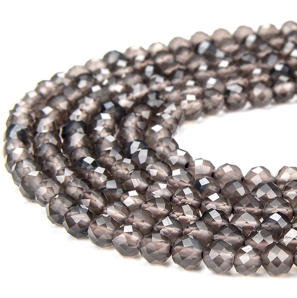 Natural Ice Obsidian Gemstone Grade AAA 4MM Micro Faceted Round Loose Beads 15 inch Full Strand (80018260-P100)
