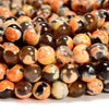 Coffee Orange Fire Agate Gemstone Round 6MM 8MM 10MM Loose Beads (D704)