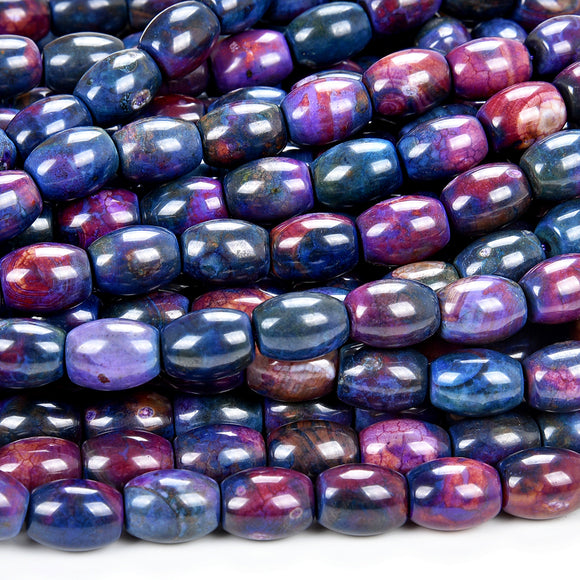 Sugilite Color Agate Gemstone Barrel Drum 10X13MM Loose Beads (D519)