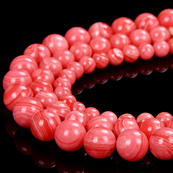 Rhodochrosite Gemstone Round 4MM 6MM 8MM 10MM Loose Beads (D514)
