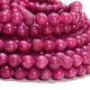 Pink Matte Jade Gemstone Round 8MM Loose Beads 15 inch Full Strand (80020614-D656)