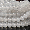 Silver White Jade Gemstone Round 8MM Loose Beads 14.5 inch Full Strand (80020233-D629)