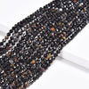 Natural Black Tourmaline Gemstone Micro Faceted Round 3MM4MM Loose Beads 15 inch Full Strand (P114)