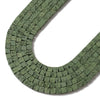 Dark Green Lava Gemstone Square Cube 4MM 6MM Loose Beads (D647)