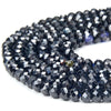 Natural Black Tourmaline Gemstone Grade AA Micro Faceted Rondelle 5X3MM Loose Beads (P90)