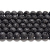 Black Lava Gemstone Round 4MM 6MM 8MM 10MM Loose Beads (D636)