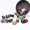 Natural Mixed Stone Gemstone Barrel Drum 16X13MM Large Hole Beads 12 Beads (80018797-S23)