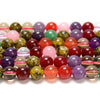 Multi Color Jade Gemstone Round 8MM Loose Beads 14.5 inch Full Strand (80020234-D629)