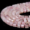 Natural Madagascar Rose Quartz Gemstone 9X6MM Faceted Cylinder Wheel Tube Loose Beads (D416)