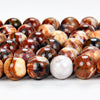 White Brown Dragon Skin Agate Gemstone Round 10MM Loose Beads (D519)