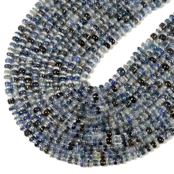 Natural Kyanite Gemstone Rondelle Slice Chip 5-6MM Loose Beads 7.5 inch Half Strand (80021553-D725)