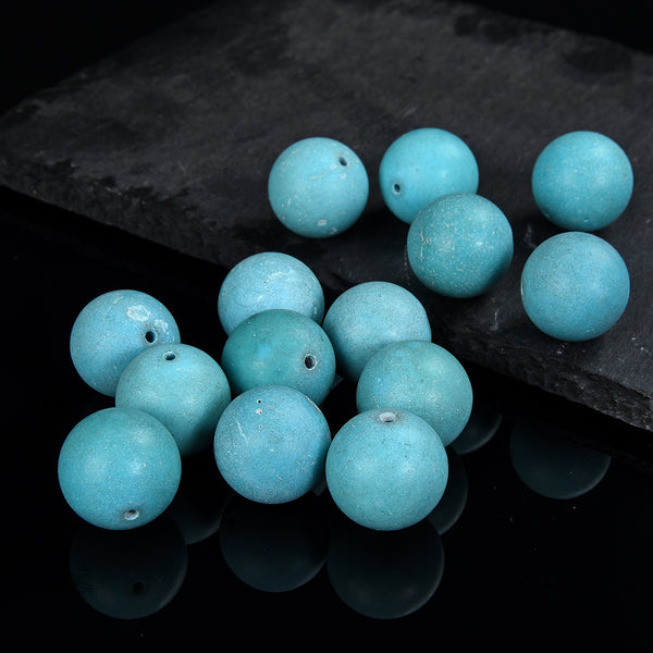 Blue Turquoise Gemstone Round 18MM 6 Beads Lot (80019792-D596)