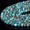 Natural Turquoise Gemstone Grade AAA Round 5MM 6MM Loose Beads 7 inch Half Strand (P102)