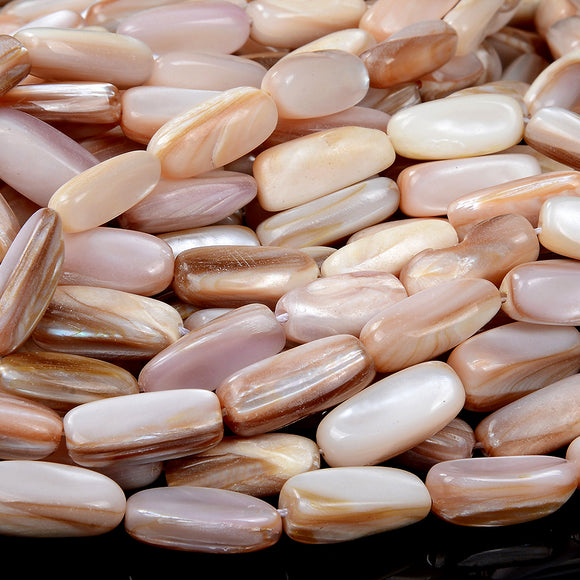 Natural Mother of Pearl Shell MOP Gemstone 10X22MM Rectangle Tube Loose Beads (D434)
