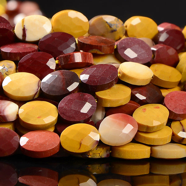 Natural Mookaite Gemstone Micro Faceted Oval 8X6MM Loose Beads 7.5 inch Half Strand (80021473-D717)