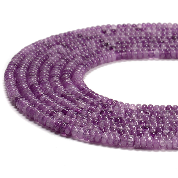 Lavender Purple Jade Gemstone Rondelle 4X2MM Loose Beads 14.5 inch Full Strand (80020058-D616)
