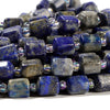 Natural Lapis Lazuli Gemstone Faceted Round Tube Hexagon 10X8MM Loose Beads (D724)
