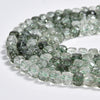 Green Phantom Glass Quartz Gemstone Faceted Diamond Cut Cube 7MM Loose Beads (P116)