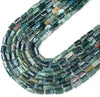Natural Indian Agate Gemstone 12X8MM Faceted Cylinder Round Tube Loose Beads (D465)