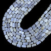 Natural Chalcedony Blue Lace Agate Gemstone Faceted Cylinder Round Tube 12X8MM Loose Beads (D663 )