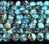 Natural Turquoise Gemstone Grade AAA Round 5MM 6MM Loose Beads 7 inch Half Strand (P102)