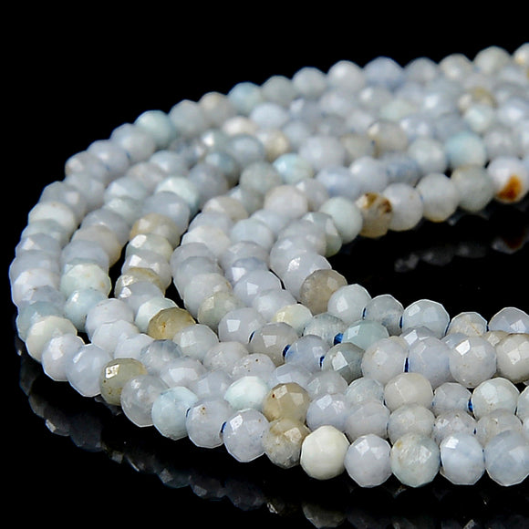 Natural Dominican Larimar Gemstone Grade A 2MM Micro Faceted Round Loose Beads 15 inch Full Strand (80018187-P95)