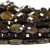 Natural Golden Obsidian Gemstone Micro Faceted Oval 8X6MM 11X7MM Loose Beads 7.5inch Half Strand (D719)