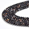 Natural Black Tourmaline Gemstone Micro Faceted Round 3MM4MM Loose Beads 15 inch Full Strand (P114)