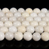 Natural Ivory White Jade Gemstone Round 6-7MM 10MM Loose Beads (D594)