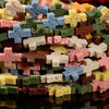 Multi Color Lava Gemstone Cross 11X9MM Loose Beads (D649)