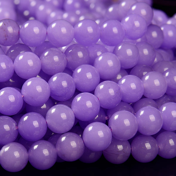Lavender Jade Gemstone Round 8MM Loose Beads 14.5 inch Full Strand (80020094-D618)