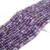 Natural Amethyst Gemstone Grade A Micro Faceted Rondelle 5X4MM Loose Beads (P87)