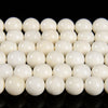 Natural White Shell Gemstone Round 10MM 11MM 12MM Loose Beads 7.5inch Half Strand (D594)