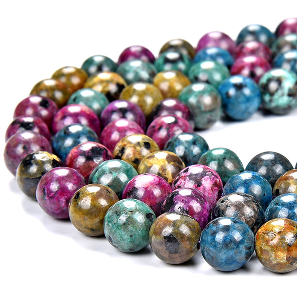 Rainbow Yooperlite UV Reactive Gemstone Round 8MM Loose Beads (D484)