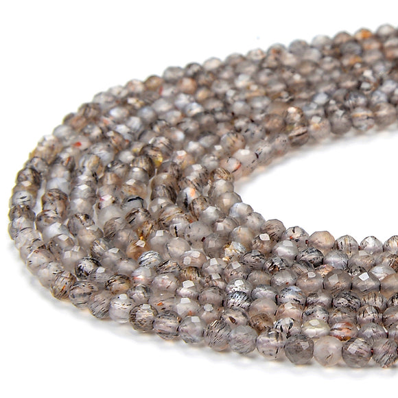 Natural Rutilated Sunstone Gemstone Grade AAA 2MM Micro Faceted Round Loose Beads 15 inch Full Strand (80018166-P93)
