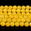 Yellow Jade Gemstone Facetecd Round 8MM Loose Beads (D631)