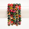 Fire Agate Gemstone Round Bracelet 8MM 7.5 inch Strand (80021360-S56)