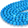 Blue Turquoise Gemstone Round 10MM Loose Beads 15 inch Full Strand (80019257-D550)