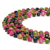 Tourmaline Color Jade Gemstone Faceted Prism Double Point Cut 8MM Loose Beads (D634)