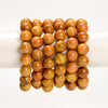 Natural Golden Sandalwood Round Bracelet 6MM 8MM 10MM 12MM 7.5 inch Strand (S58)