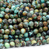 Natural Rough Turquoise Gemstone Round 5MM 6MM 7MM Loose Beads (D443)
