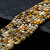 4MM Natural Bumblebee Jasper Gemstone Micro Faceted Square Cube Loose Beads (P83)
