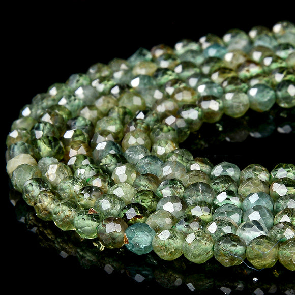 Natural Rare Green Apatite Gemstone Grade AAA Micro Faceted Round 2MM 3MM 4MM Loose Beads 15 inch Full Strand (P100)